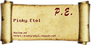 Pisky Etel névjegykártya